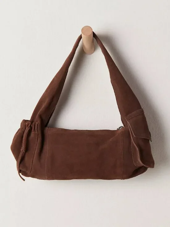 Free People Soto East West Suede Shoulder Bag- Wet Sand Color - Picture 7 of 7